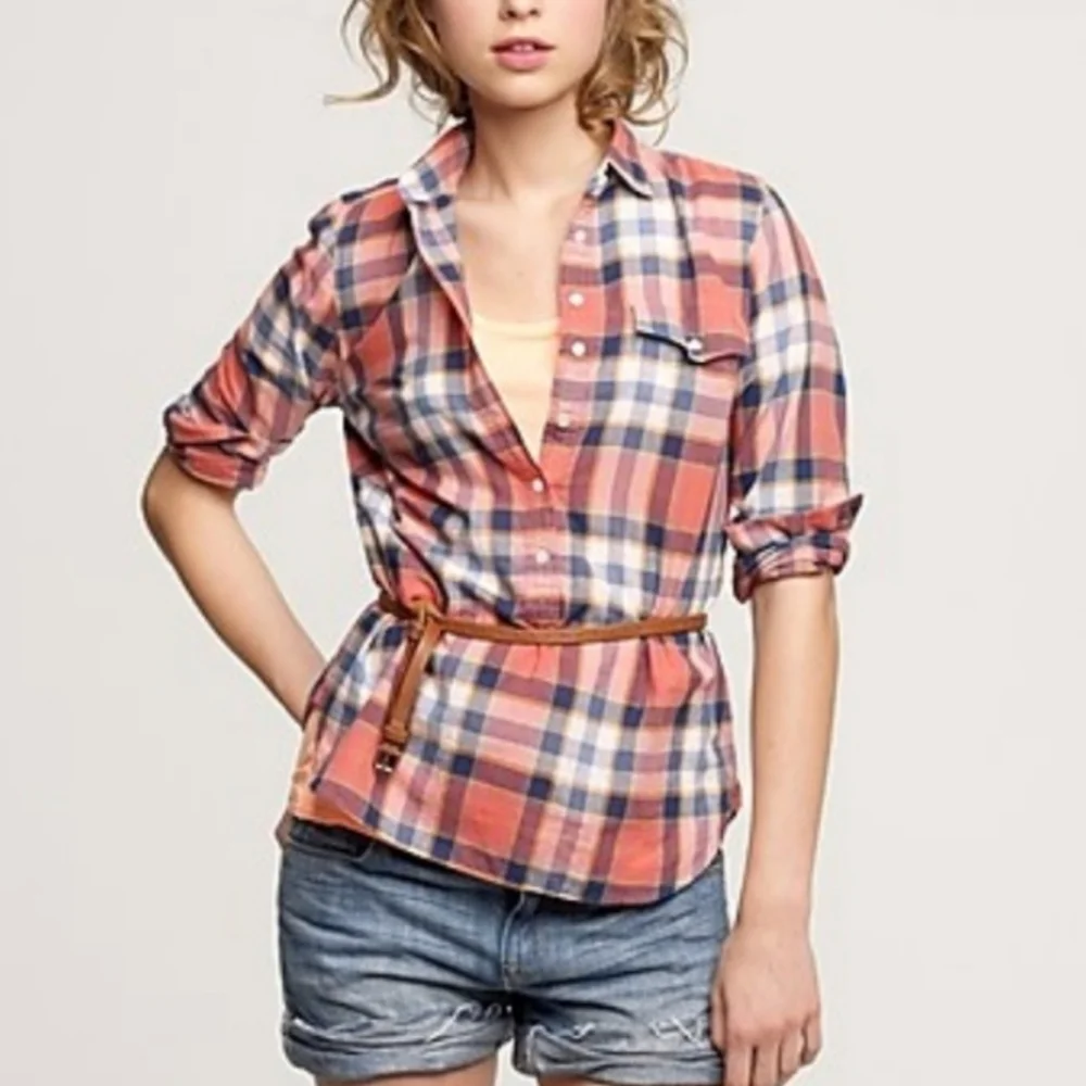 J. Crew Madras Plaid Popover